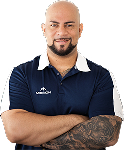 Dart Spieler Devon Petersen Shot Dart